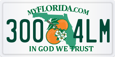 FL license plate 3004LM