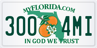 FL license plate 3004MI
