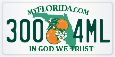 FL license plate 3004ML