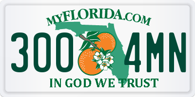 FL license plate 3004MN