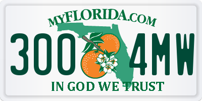 FL license plate 3004MW
