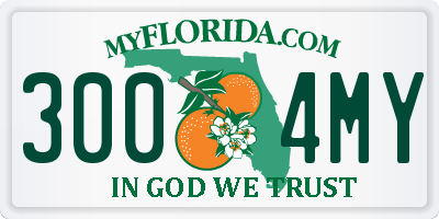 FL license plate 3004MY