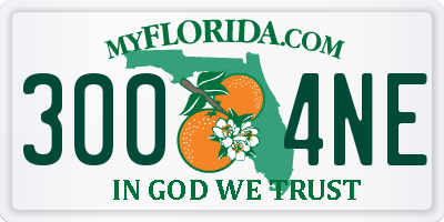 FL license plate 3004NE