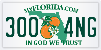 FL license plate 3004NG
