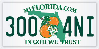 FL license plate 3004NI