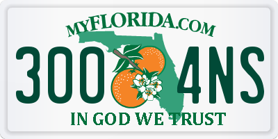 FL license plate 3004NS