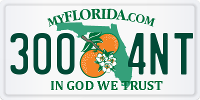 FL license plate 3004NT