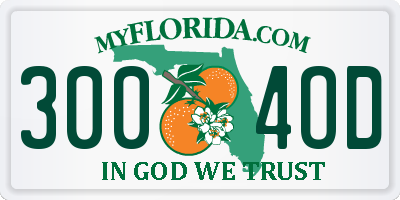 FL license plate 3004OD