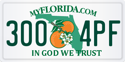 FL license plate 3004PF