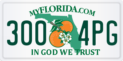 FL license plate 3004PG