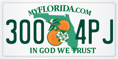 FL license plate 3004PJ