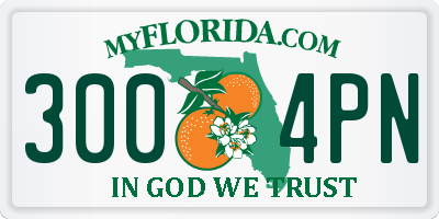 FL license plate 3004PN