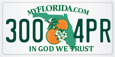 FL license plate 3004PR