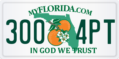 FL license plate 3004PT