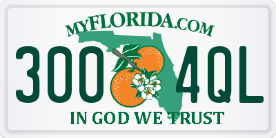 FL license plate 3004QL