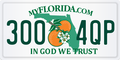 FL license plate 3004QP