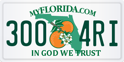 FL license plate 3004RI