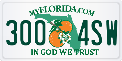 FL license plate 3004SW