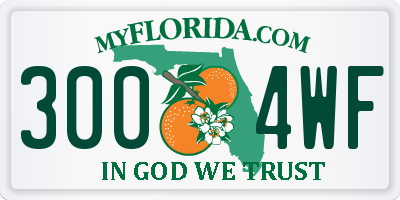 FL license plate 3004WF