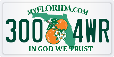 FL license plate 3004WR