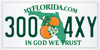 FL license plate 3004XY