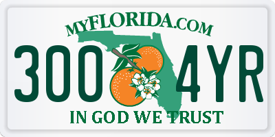 FL license plate 3004YR