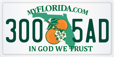 FL license plate 3005AD