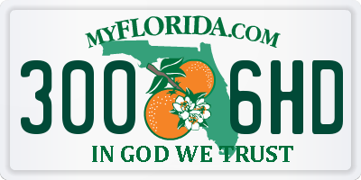 FL license plate 3006HD