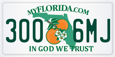 FL license plate 3006MJ