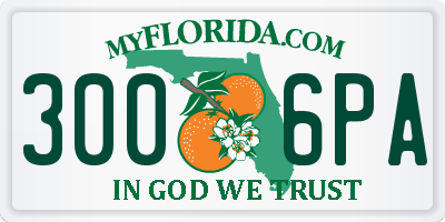 FL license plate 3006PA