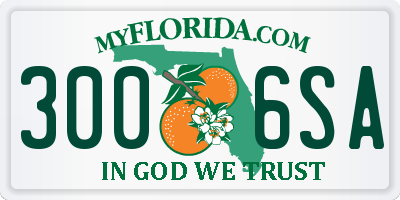FL license plate 3006SA