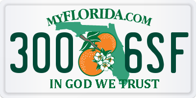 FL license plate 3006SF