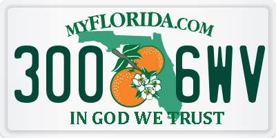 FL license plate 3006WV