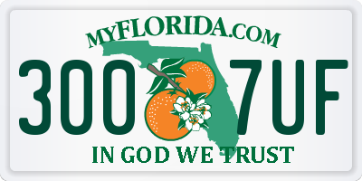 FL license plate 3007UF