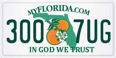 FL license plate 3007UG