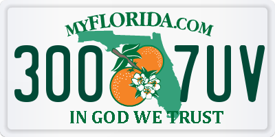FL license plate 3007UV