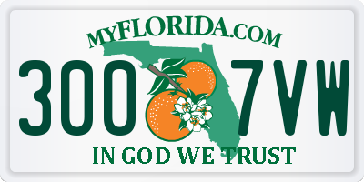 FL license plate 3007VW