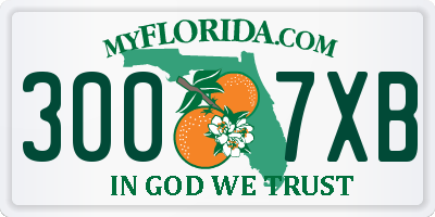 FL license plate 3007XB