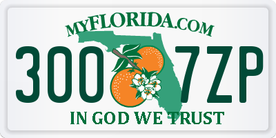 FL license plate 3007ZP