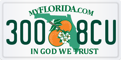 FL license plate 3008CU