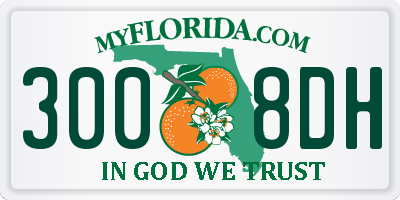 FL license plate 3008DH