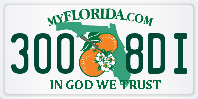 FL license plate 3008DI