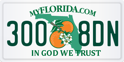 FL license plate 3008DN