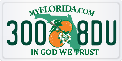 FL license plate 3008DU