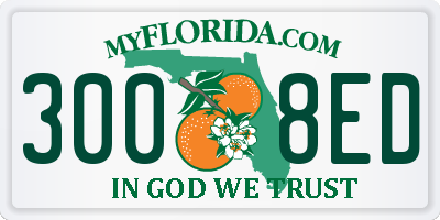 FL license plate 3008ED