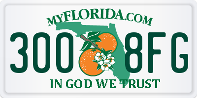 FL license plate 3008FG