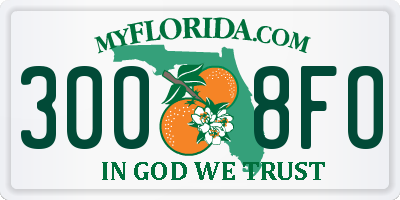 FL license plate 3008FO