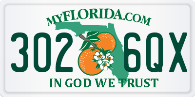 FL license plate 3026QX