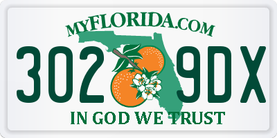 FL license plate 3029DX
