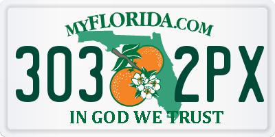 FL license plate 3032PX